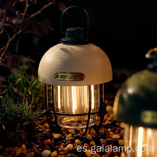 Luz de campamento solar LED retro con batería de 18650